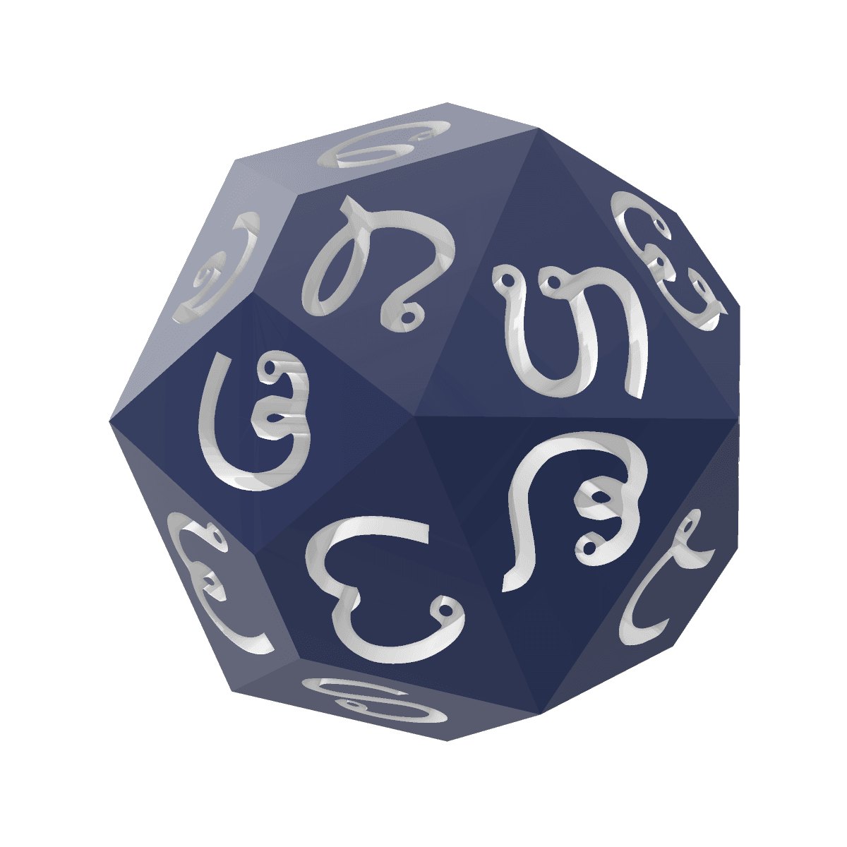 Lao Alphabet d27 Polyhedral Die 3d model