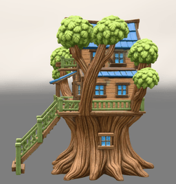 Fantasy Treehouse STL File for 3D Print 3d model