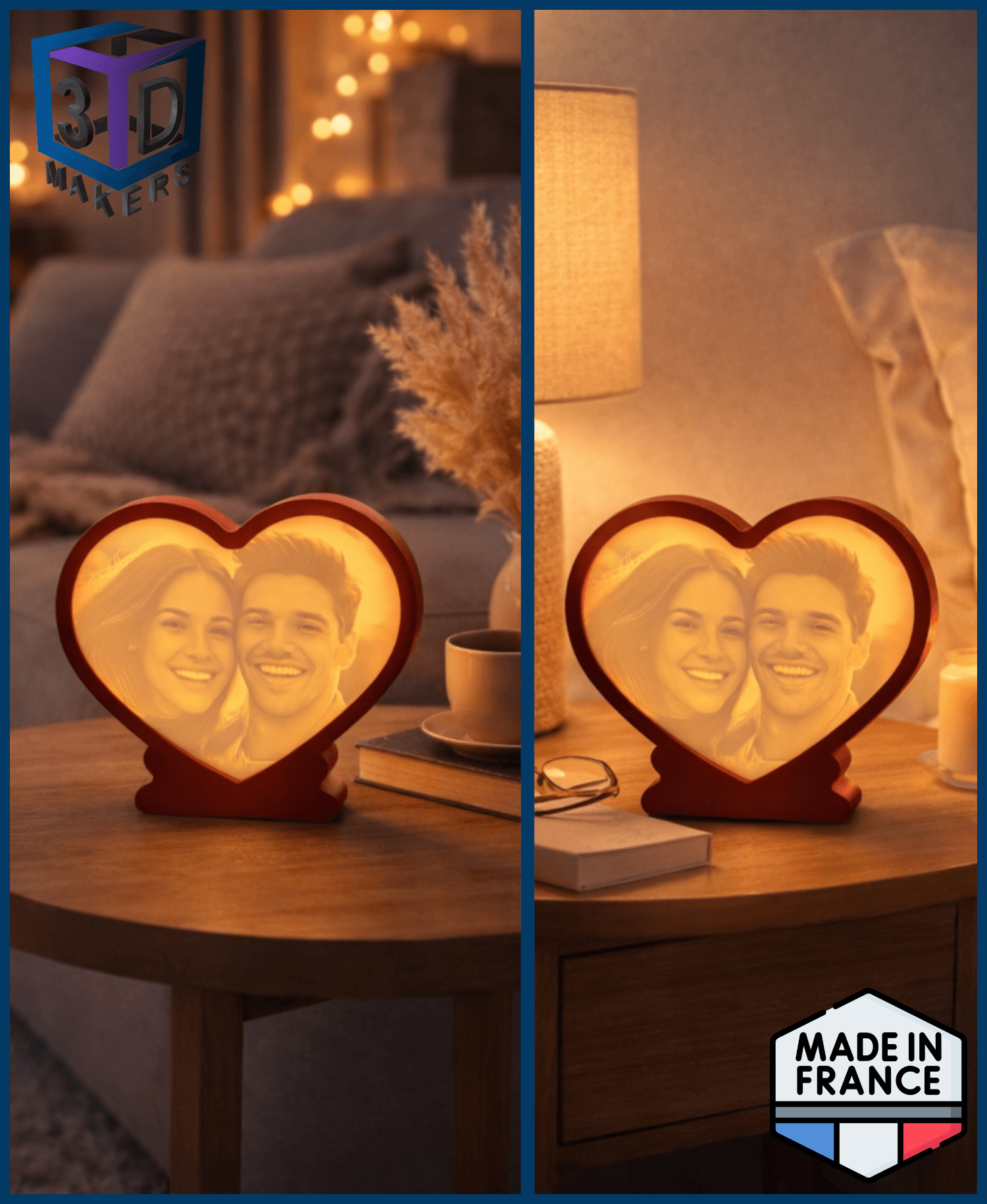 Heart-Shaped Lithophane Light Frame 3d model