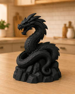 Black Serpent Dragon STL 3d model