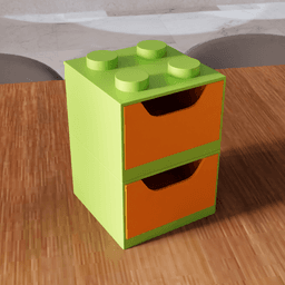 Modular Brick Toy Desktop Drawer Organizer 3d model