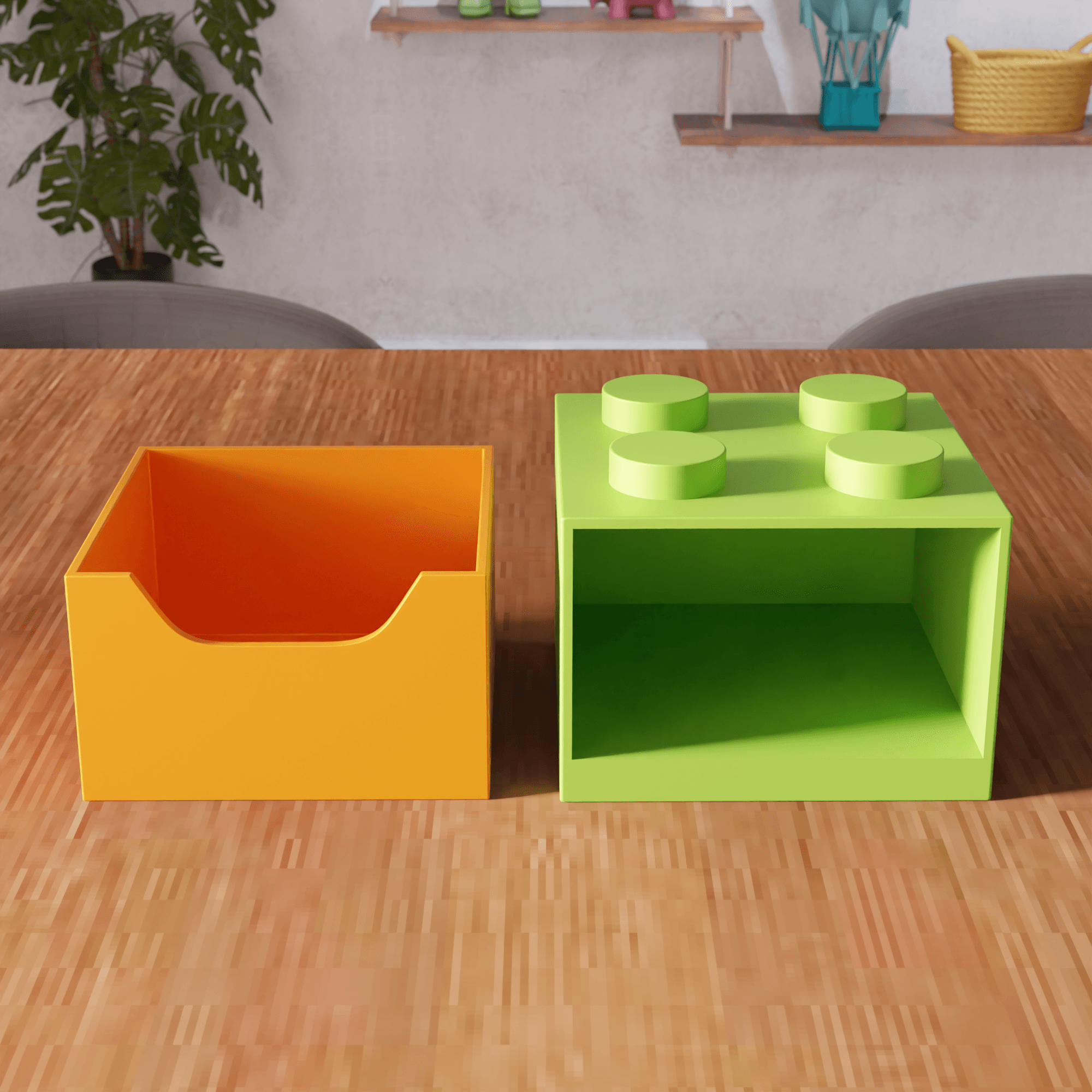 Modular Brick Toy Desktop Drawer Organizer 3d model