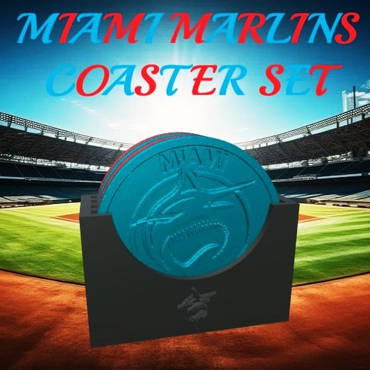 Miami Marlins Coaster Set (MLB) 3d model