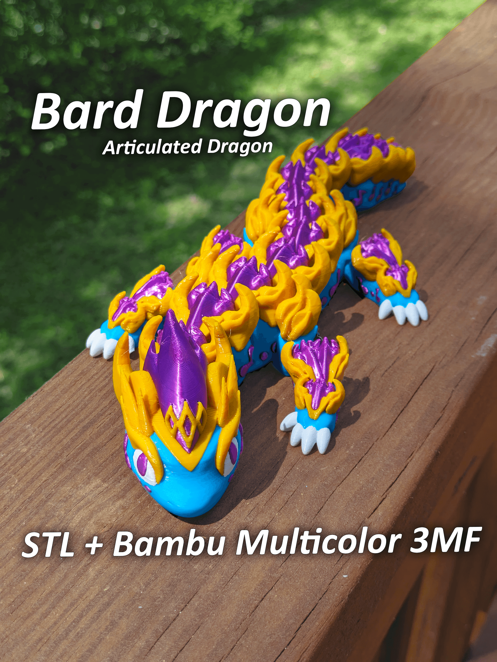 Bard Dragon - D&D Articulated Dragon Fidget Toy 3d model