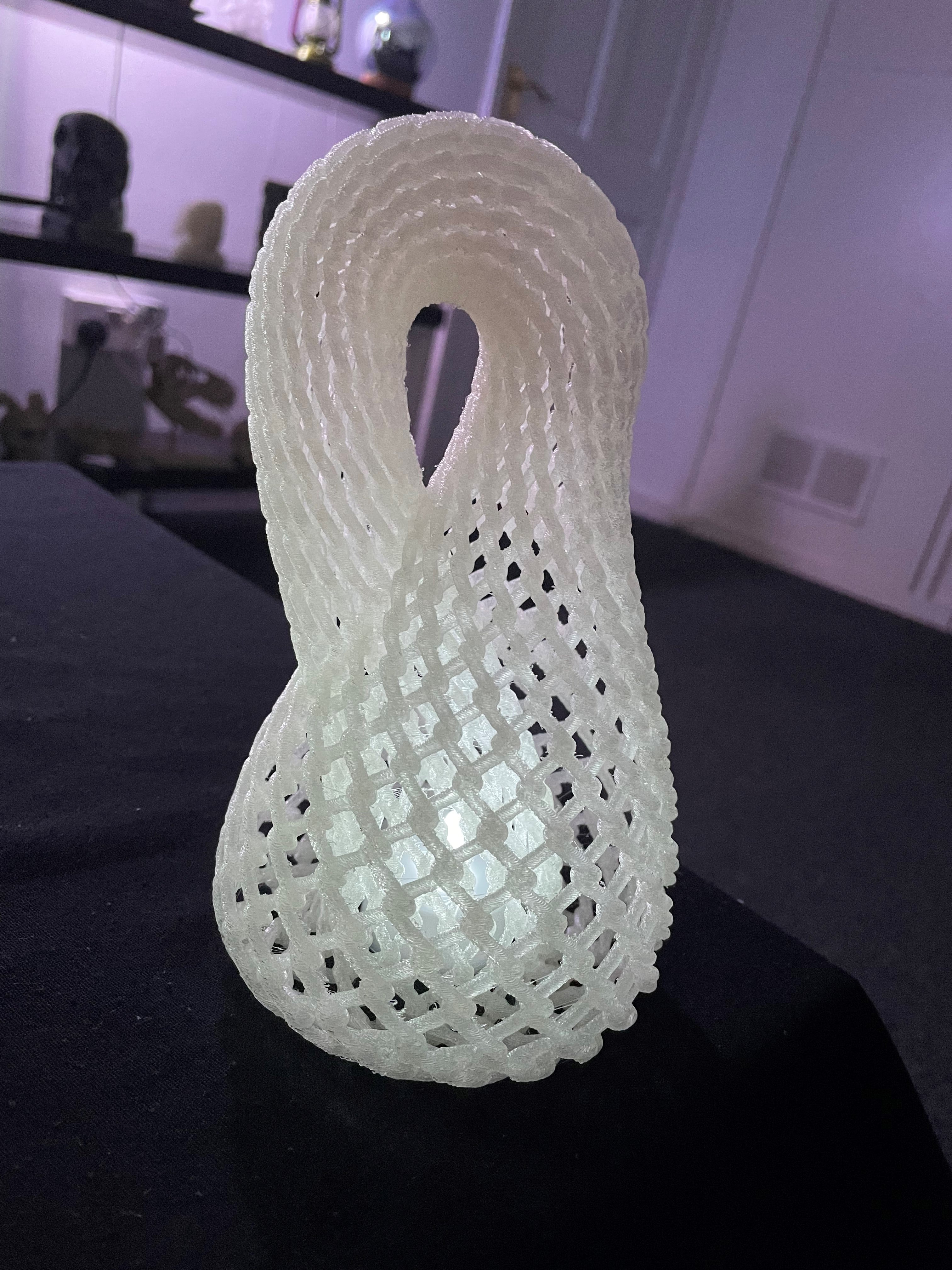 A nice cool white light LED candle inside. thanks