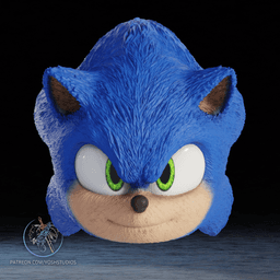 Sonic Movie Mask 3D Printer File STL 3d model
