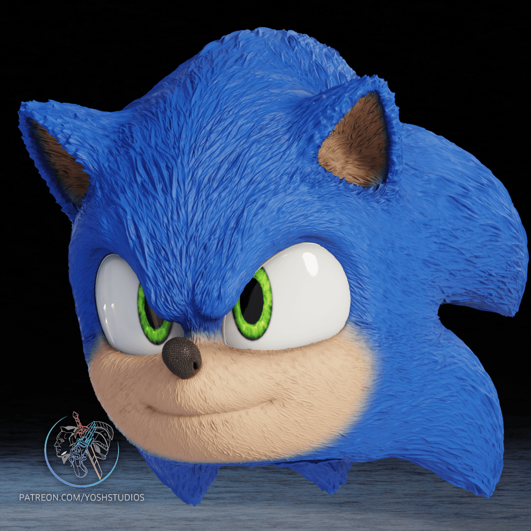 Sonic Movie Mask 3D Printer File STL 3d model