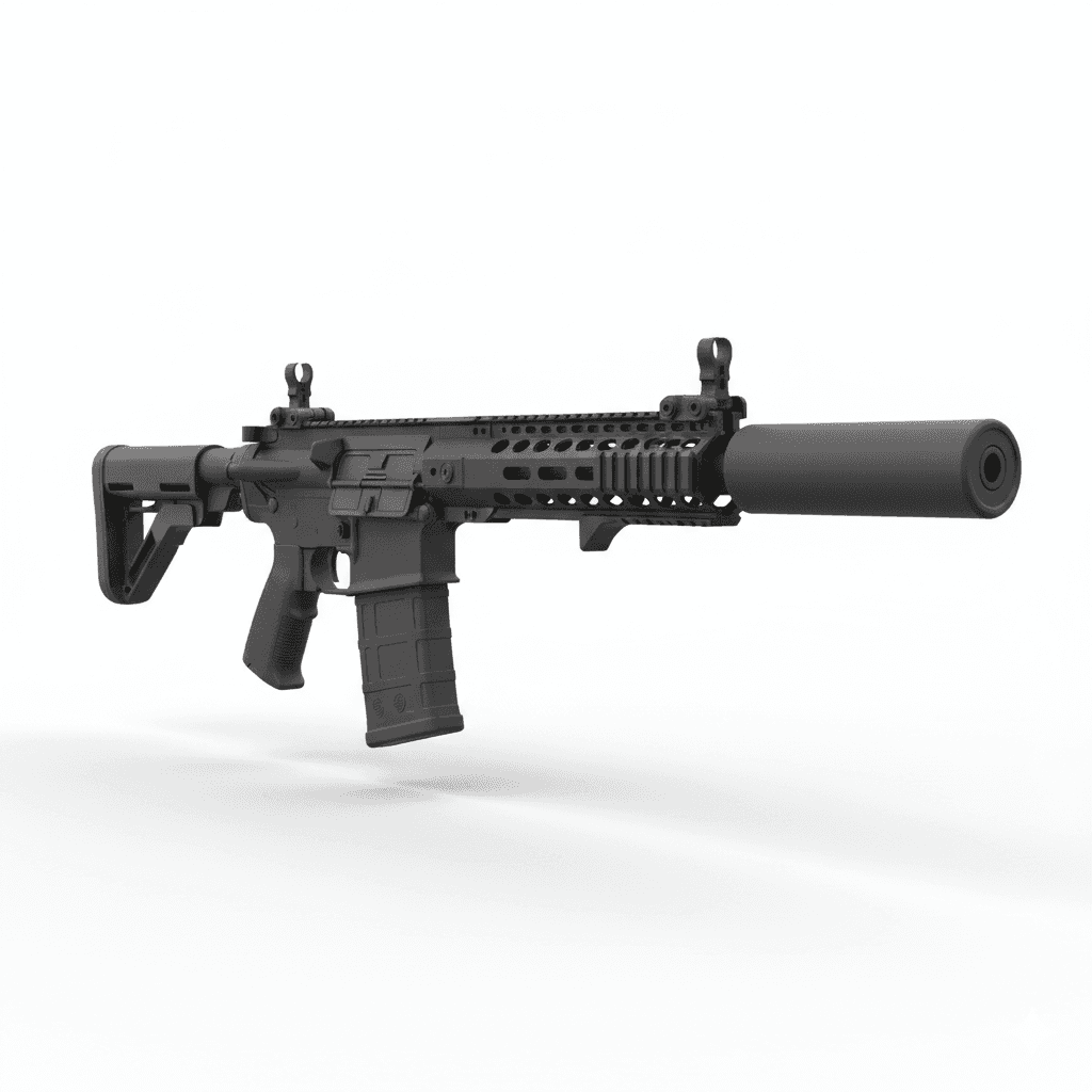 Gun Honey Badger Compact Rifle 3d model