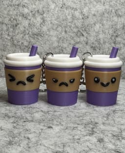 Kawaii To Go Coffee Cup Container Keychain 3d model