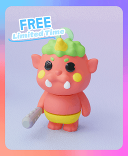 Flexi Little Aka Oni Keychain (Single Color) 3d model