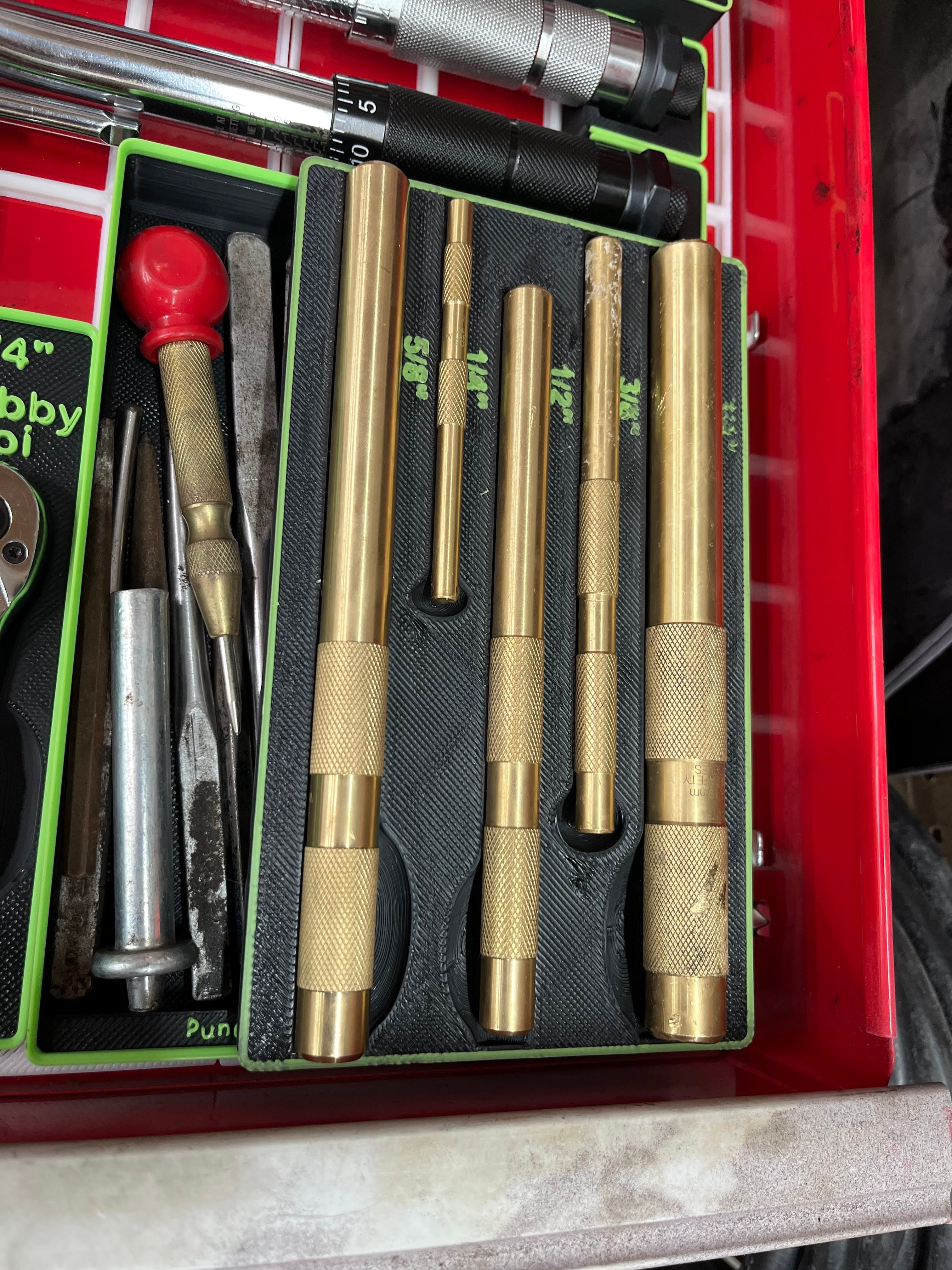 Brass Punch Set Gridfinity Holder 3d model
