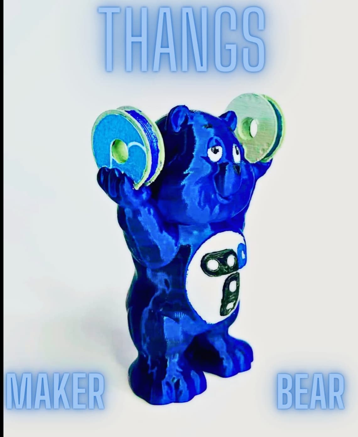 Handpainted Thangs Maker Bear by @littletup. Printed in Gratkit tricolour filament.