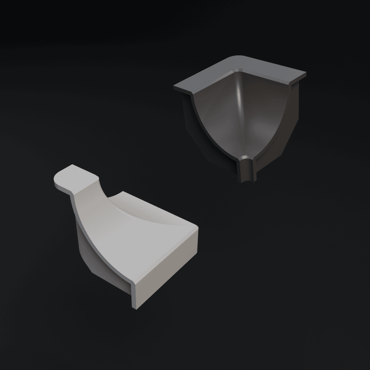 Inside corner moulding connector 3d model