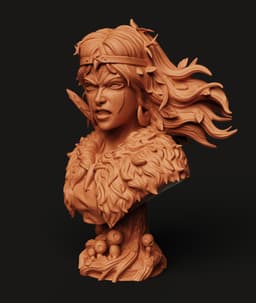 Forest Druid Bust STL | Fantasy RPG 3D Print | Tabletop Figure 3d model