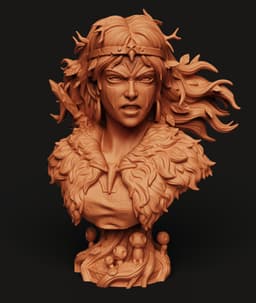 Forest Druid Bust STL | Fantasy RPG 3D Print | Tabletop Figure 3d model