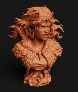 Forest Druid Bust STL | Fantasy RPG 3D Print | Tabletop Figure 3d model
