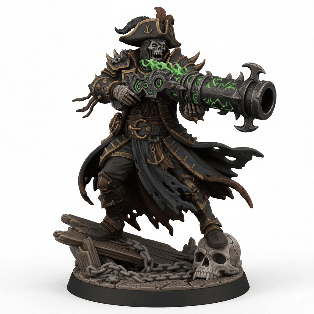 Undead Pirate Lord Cursed Cannon High Quality STL 3d model