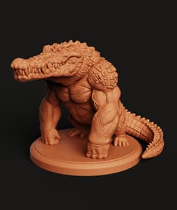 Crocodile Humanoid STL | Fantasy Monster 3D Print | RPG 3d model