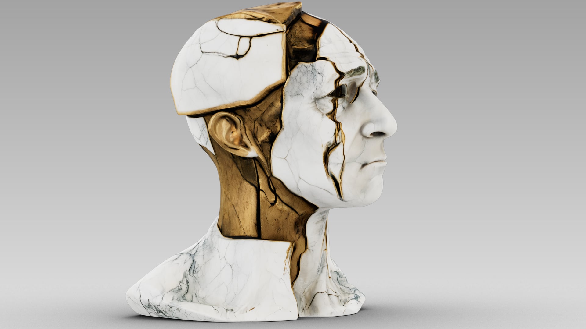 Kintsugi Portrait 3d model