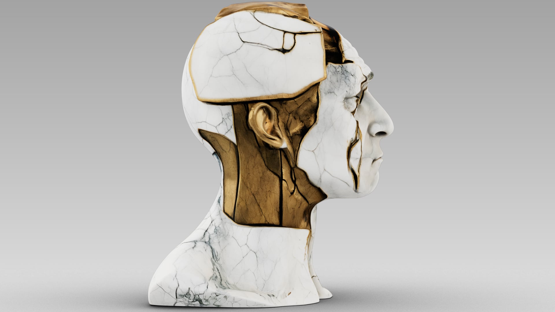 Kintsugi Portrait 3d model