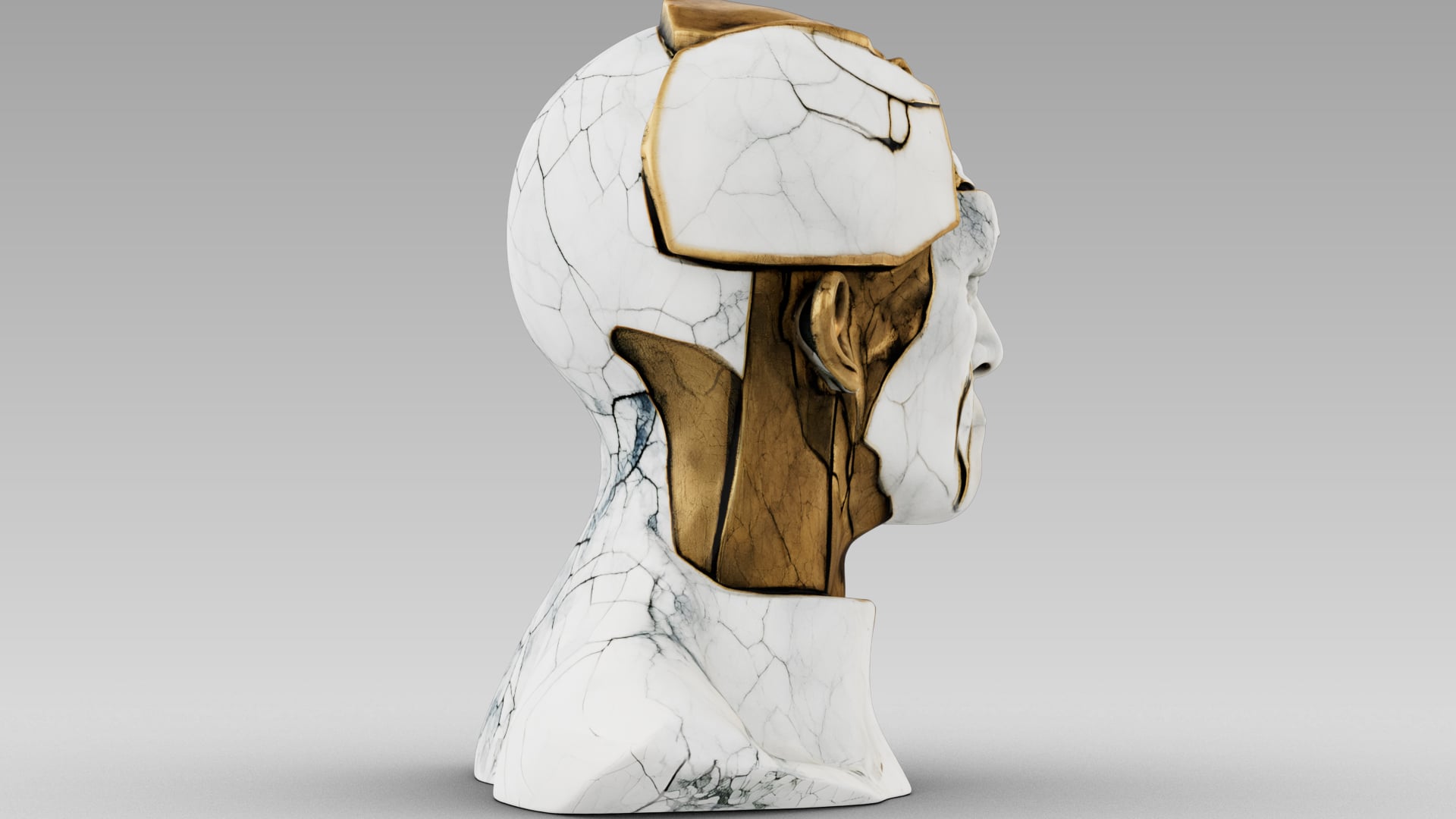 Kintsugi Portrait 3d model