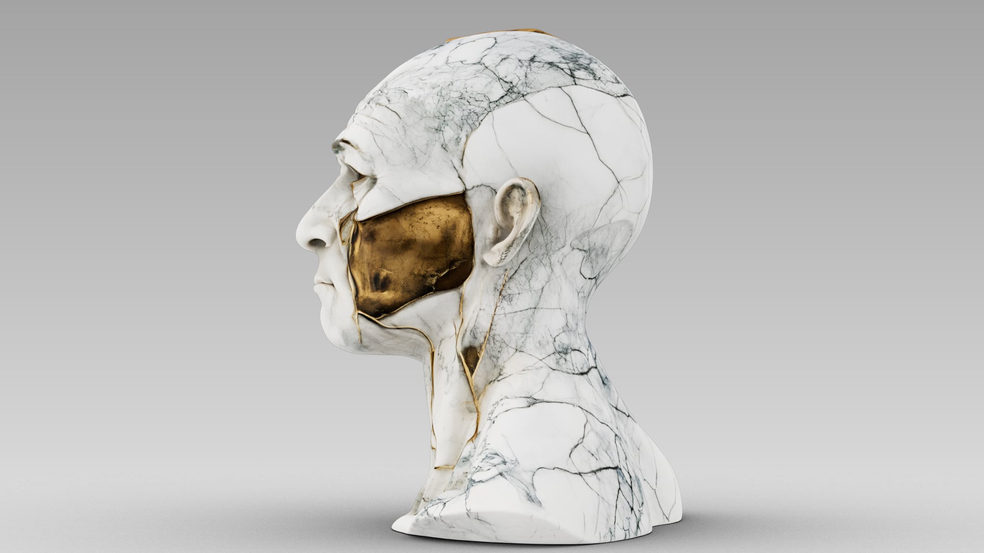 Kintsugi Portrait 3d model