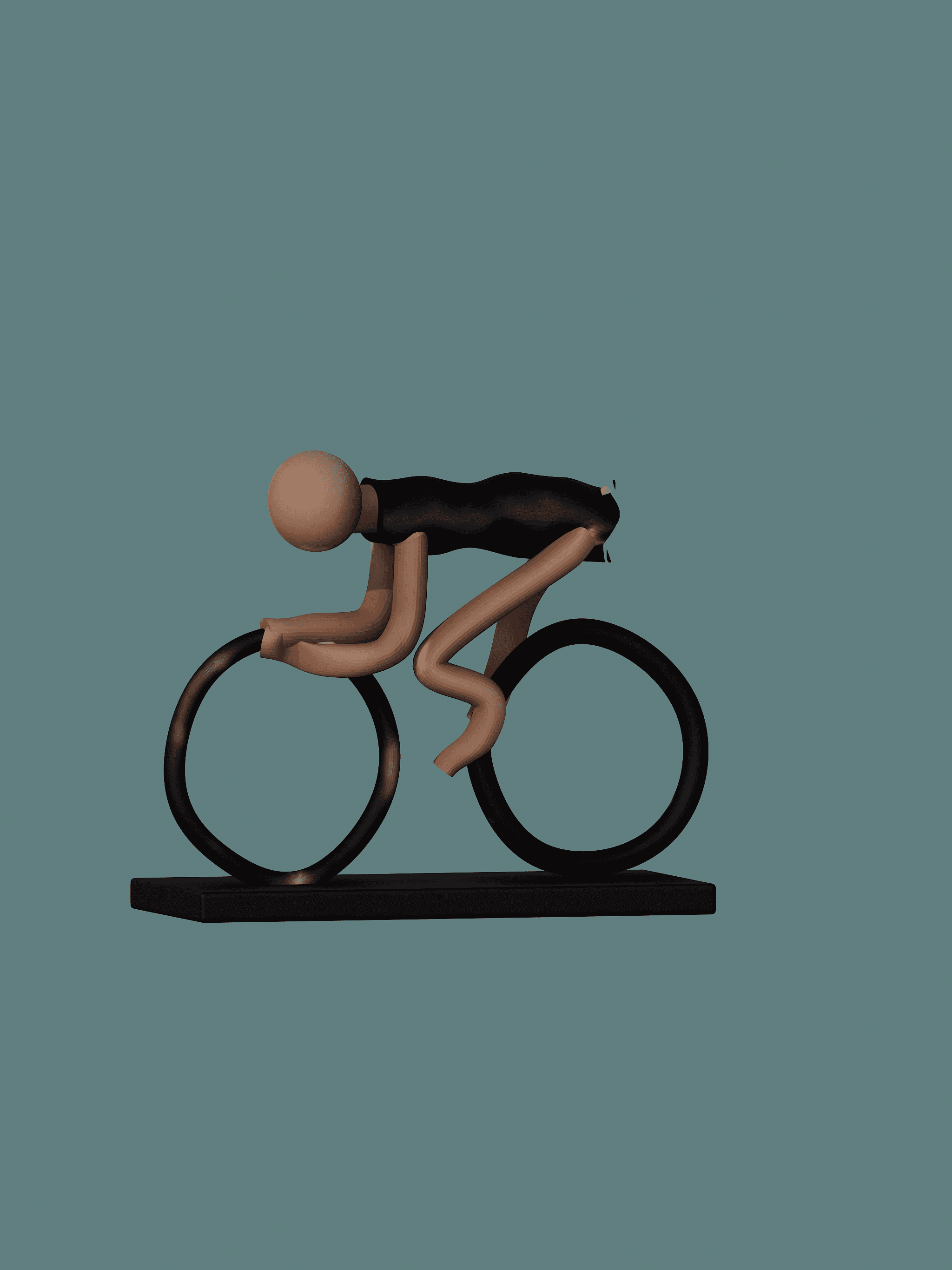 Cyclist sculpture 3d model