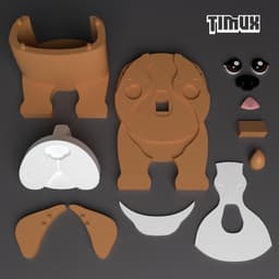ENGLISH BULLDOG GLASSES HOLDER 3d model