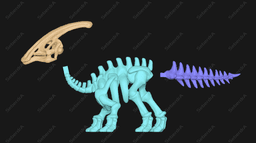 Parasaurolophus Skeleton 3d model