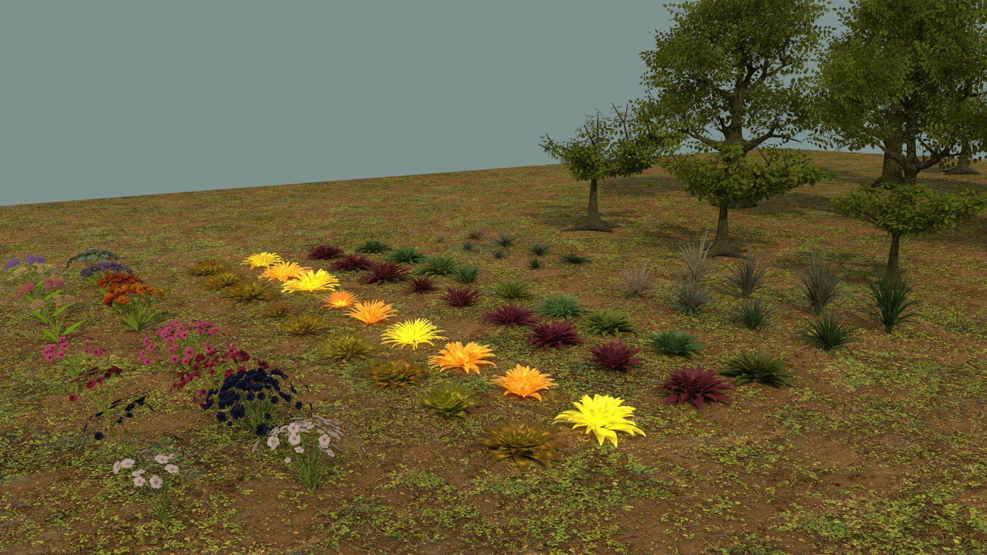 80 DETAILS OF FLOWERS GRASS AND TREES 3d model
