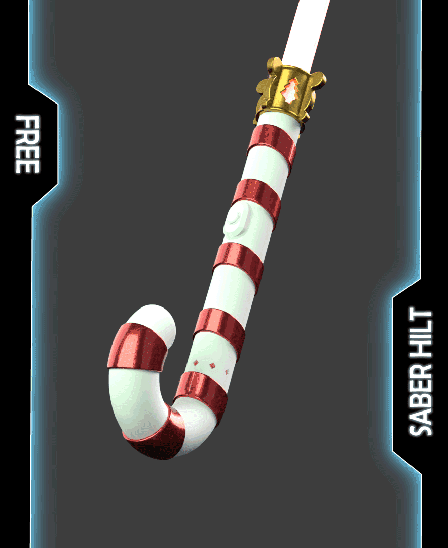 Candy Cane Saber 3d model