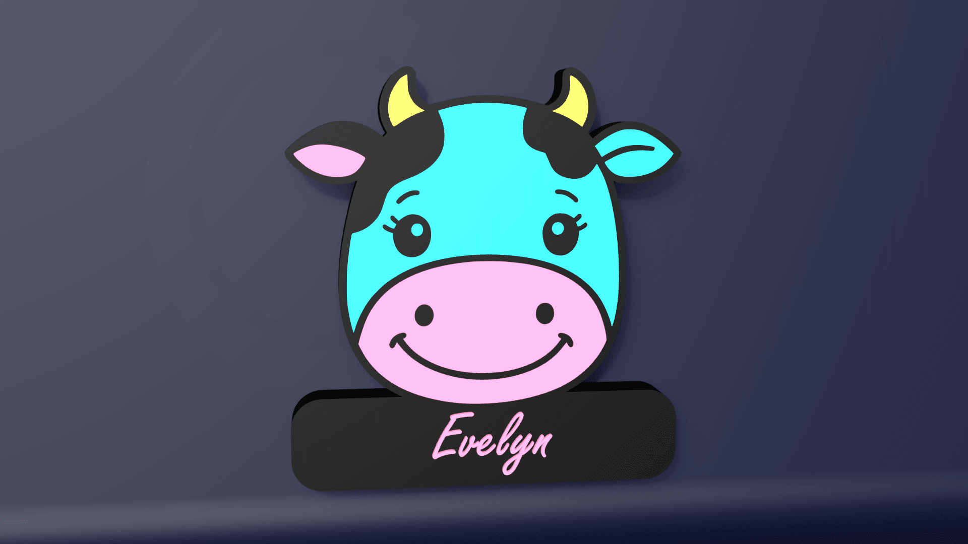 Cute Cow - LED Strip compatible 3d model