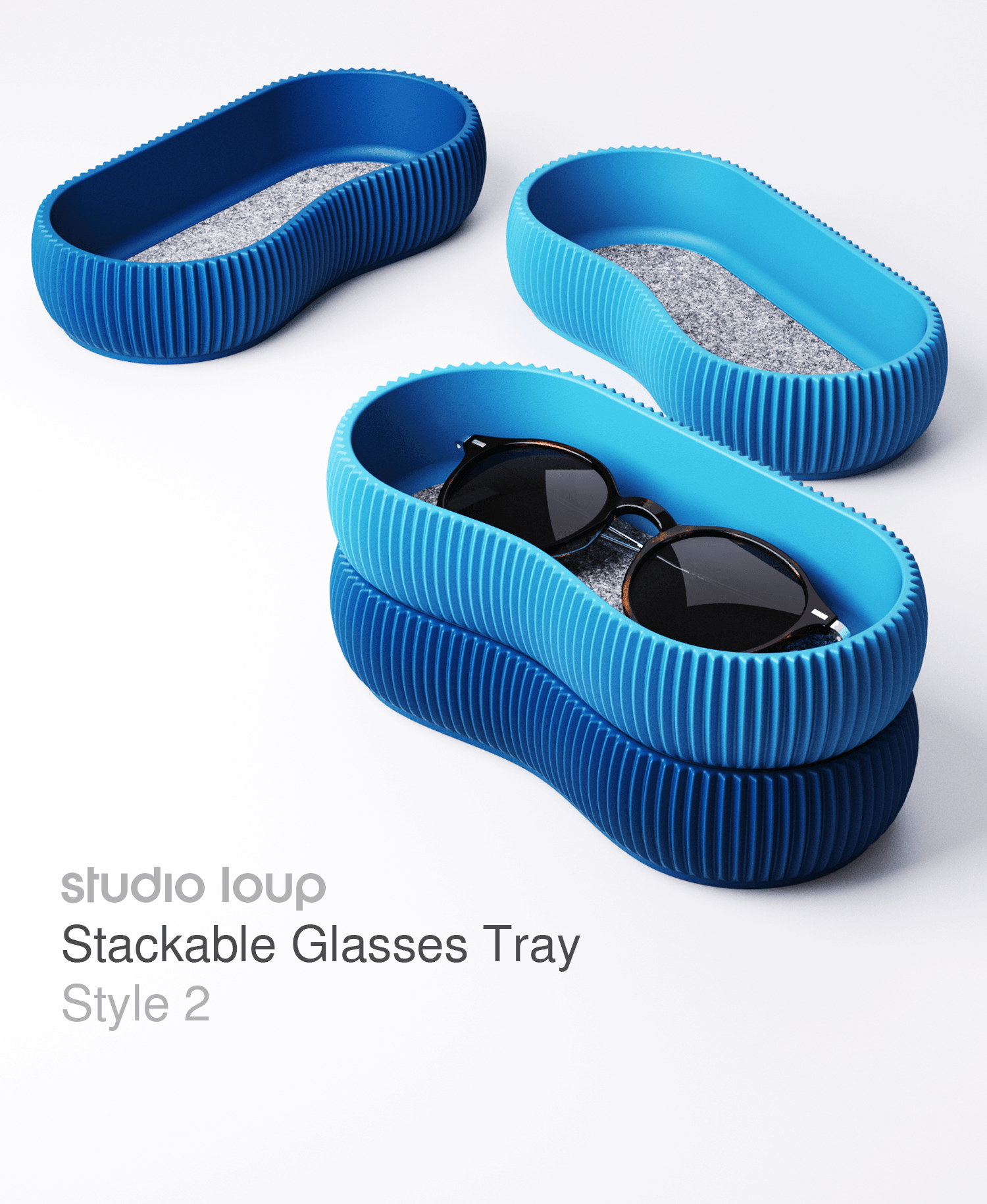 Stackable Glasses Tray Style 2 3d model