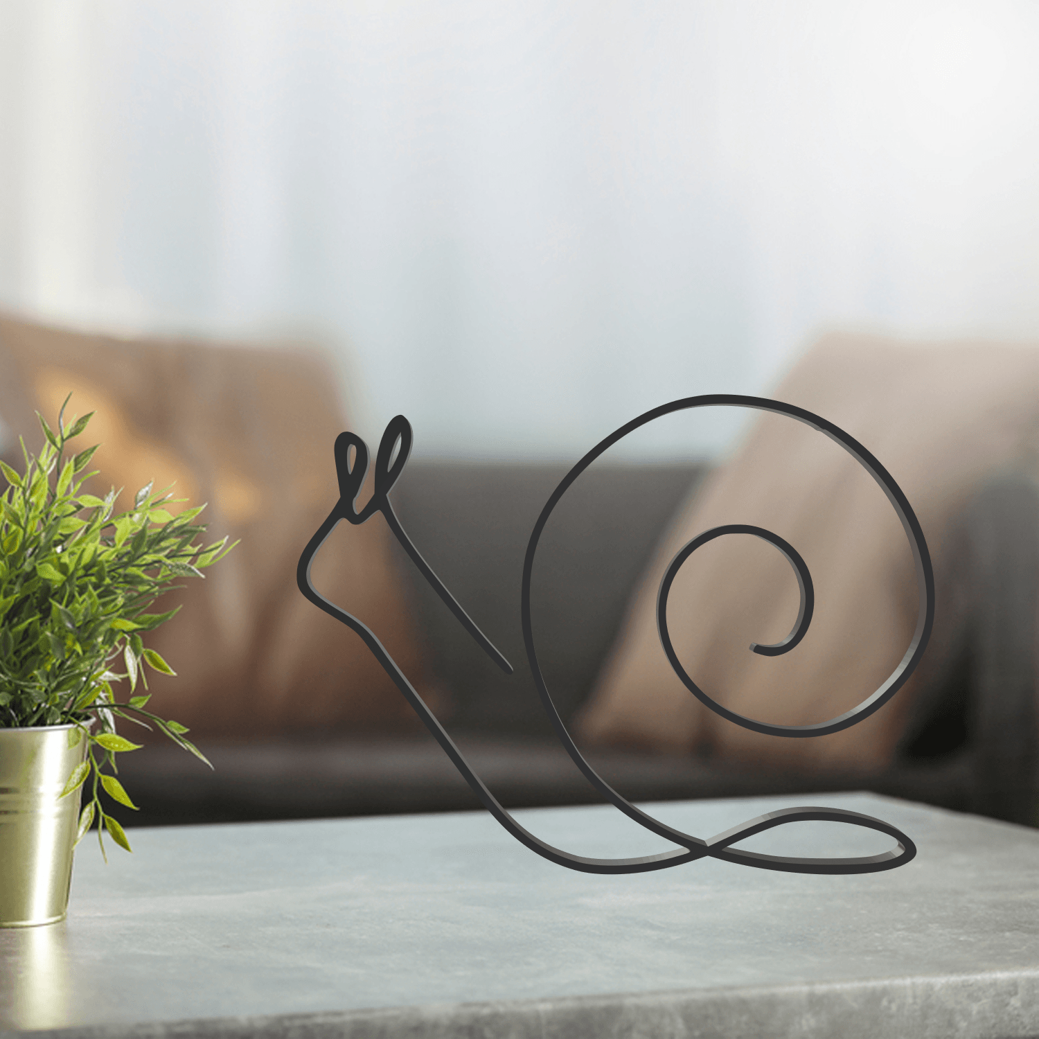 Snail Line Art, Modern, Minimalist 3d model