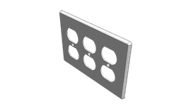 Three Gang Electrical Outlet Wall Plate (Original Replacement) 3d model