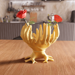 Surrealist Open Cupped Hands Vase 3d model