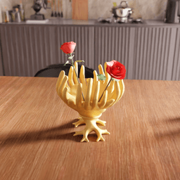 Surrealist Open Cupped Hands Vase 3d model