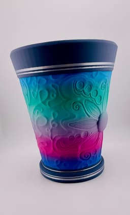 Carved 8 Petal Pot 3d model