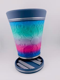 Carved 8 Petal Pot 3d model