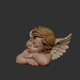 Sleeping Cherub - Decorative Angel Statue 3d model