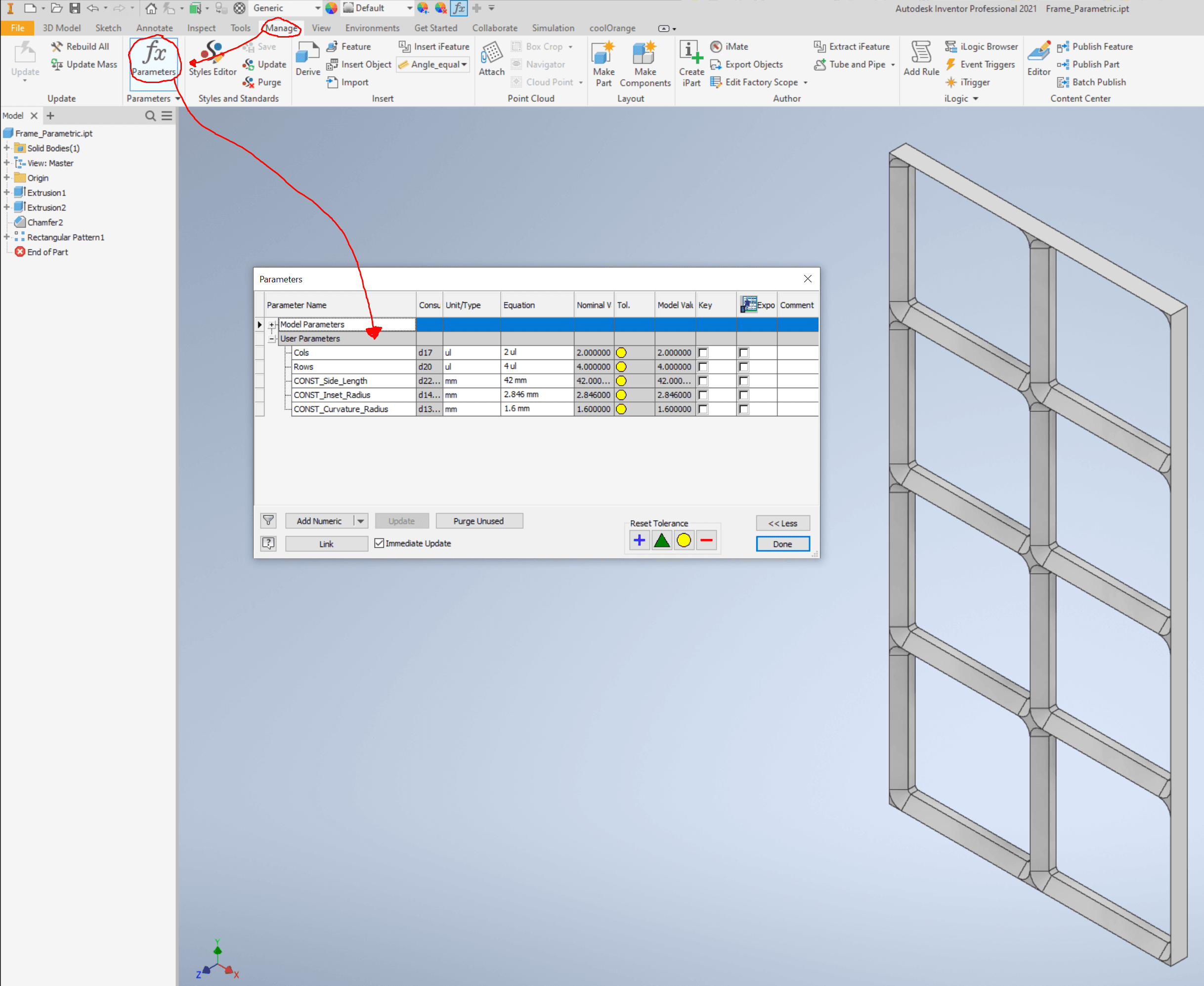 GridFinity Autodesk Parametric frame. 3d model