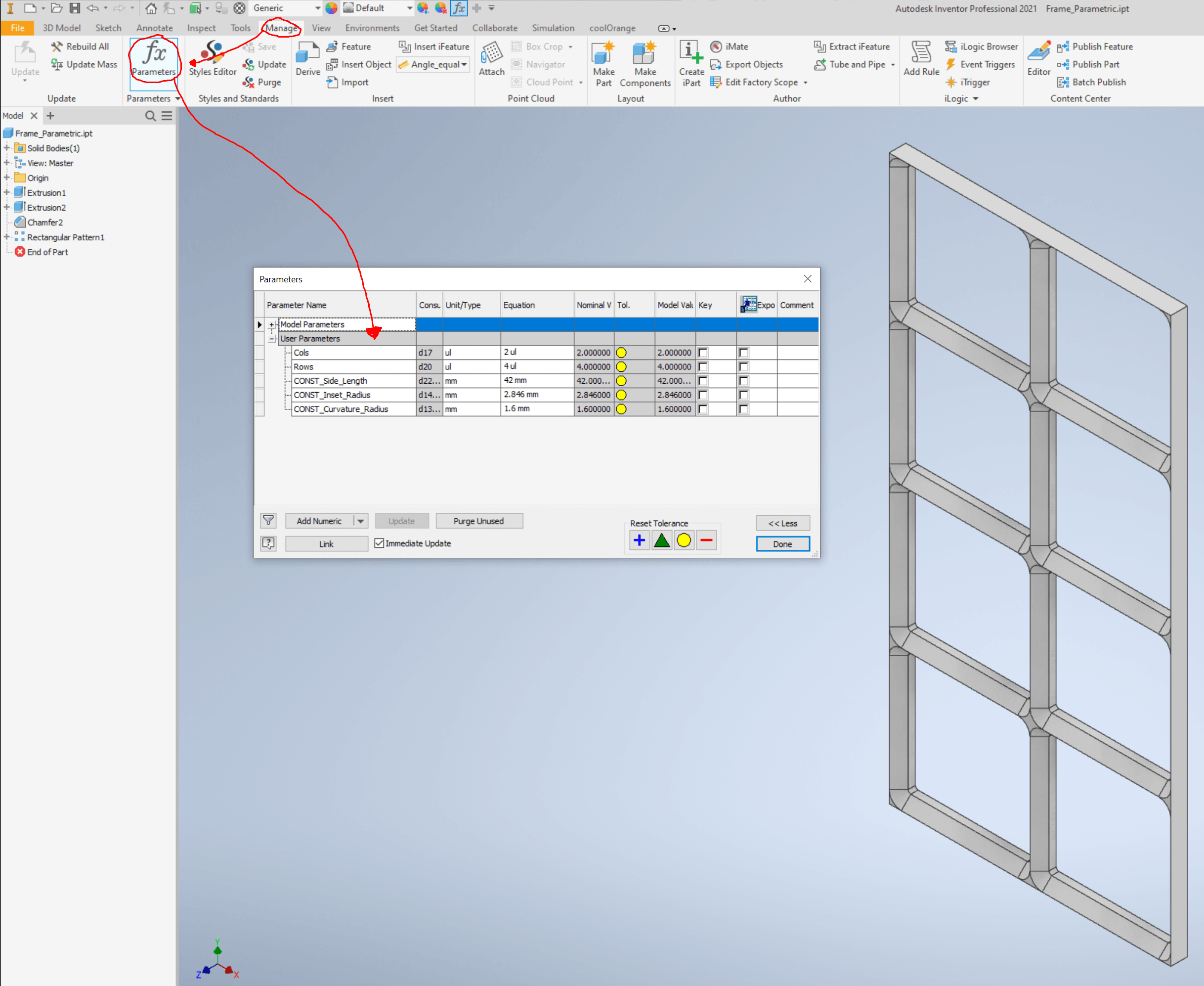 GridFinity Autodesk Parametric frame. 3d model
