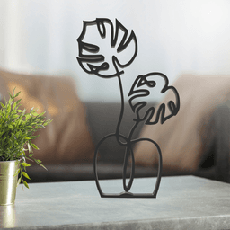 Flower Line Art, Modern, Minimalist 3d model