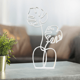 Flower Line Art, Modern, Minimalist 3d model