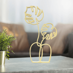 Flower Line Art, Modern, Minimalist 3d model