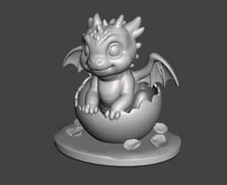 Hatching Cute Baby Dragon 3d model