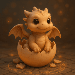 Hatching Cute Baby Dragon 3d model
