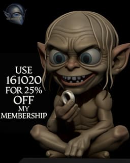 Gollum Chibi 3D Model Holding the One Ring 3d model