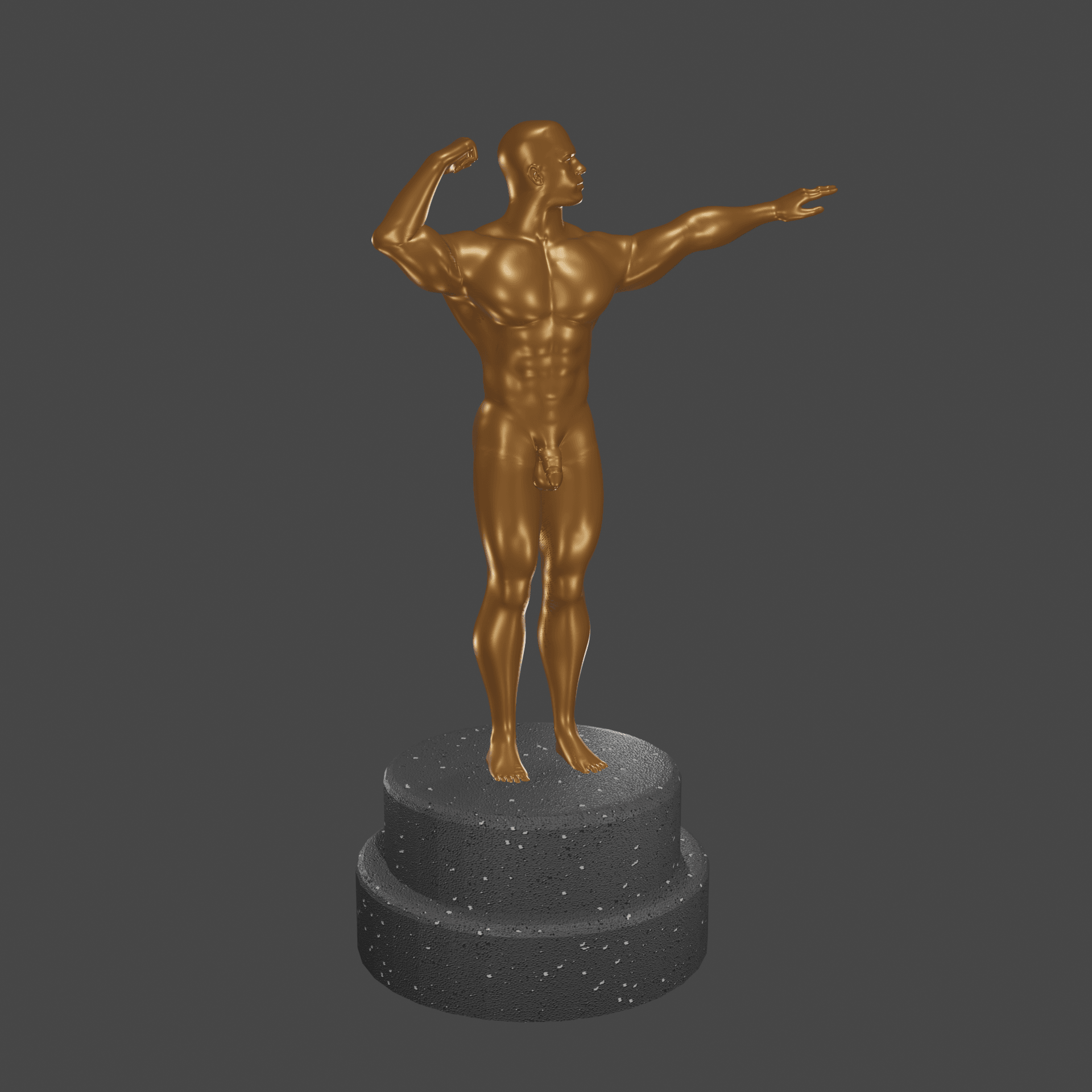 Bronze Male Statue 3d model
