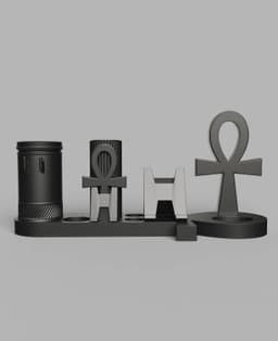 Ankh Desk Organizer Egyptian Setup 3d model